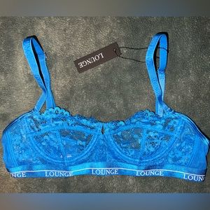 Lounge blue lace balcony bra NWT 32A Valentine’s Day Victoria’s Secret